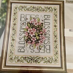 Bucilla Bees & Blossoms Counted Cross Stitch Kit 14 Count Floral Sampler